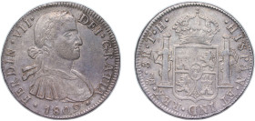 Mexico Spanish colony 1809 Mo TH 8 Reales - Fernando VII Silver (.903) Mexico City Mint 27g XF KM 110