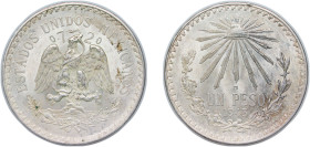 Mexico United Mexican States 1943 M 1 Peso Silver (.720) Mexico City Mint (47662000) 16.7g UNC KM 455