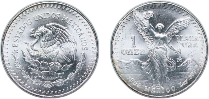 Mexico United Mexican States 1988 Mo 1 Onza "Libertad" Silver (.999) Mexico City...