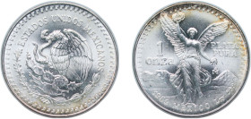 Mexico United Mexican States 1989 Mo 1 Onza "Libertad" Silver (.999) Mexico City Mint (10000) 31.2g BU KM 494