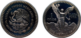 Mexico United Mexican States 1989 Mo 1 Onza "Libertad" Silver (.999) Mexico City Mint (10000) 31.2g PF KM 494
