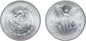 Mexico United Mexican States 1991 Mo 1 Onza "Libertad" Silver (.999) Mexico City Mint 31.2g BU KM 494