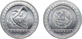 Mexico United Mexican States 1992 Mo 50 Pesos (Guerrero Aguila - 1/2 oz Silver Bullion) Silver (.999) Mexico City Mint (50000) 15.8g BU KM 555