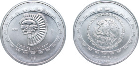 Mexico United Mexican States 1998 Mo 5 Pesos (Disco De La Muerte - 1 oz Silver Bullion) Silver (.999) Mexico City Mint (3400) 31.3g BU KM 619