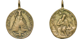 Mexico ND (Century XVII) Religious medal (Nuestra Señora) Brass 9.2g VF