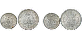 Mexico United Mexican States 1928 M Centavos (2 Lots) Silver (.720) Mexico City Mint UNC