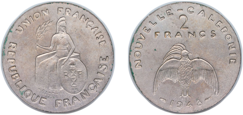 New Caledonia French Overseas Territory 1948 2 Francs (Essai) Bronze-nickel Pari...