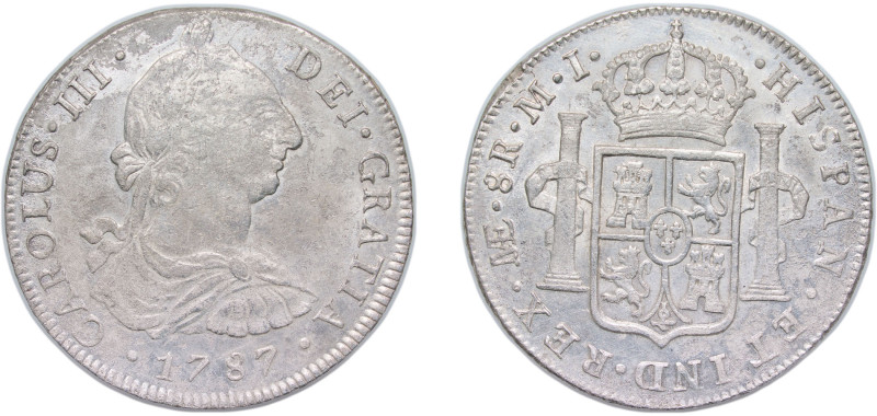 Peru Spanish colony 1787 LIMA MI 8 Reales - Carlos III (Colonial Milled Coinage)...