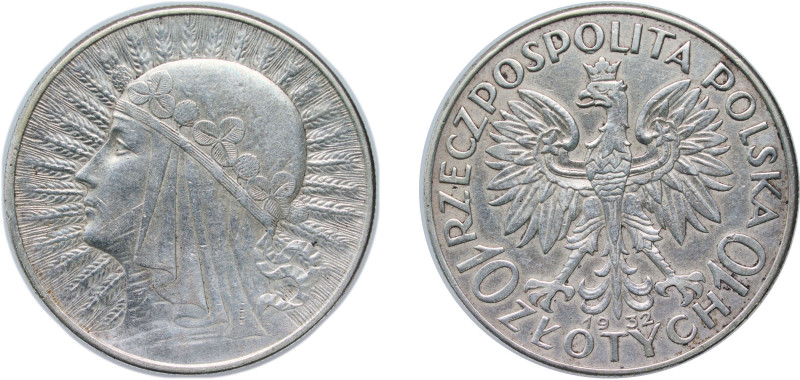 Poland Second Republic 1932 MW 10 Złotych (Polonia) Silver (.750) Warsaw Mint (3...