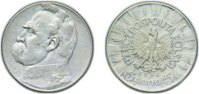 Poland Second Republic 1934 5 Złotych (Józef Piłsudski) Silver (.750) Warsaw Mint (6510000) 11g XF Y 28 Schön 27