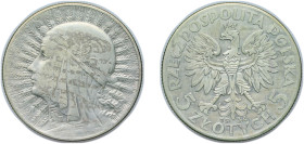 Poland Second Republic 1934 MW 5 Złotych (Polonia) Silver (.750) Warsaw Mint (250000) 10.8g VF Y 21 Schön 20