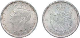 Romania Kingdom 1944 500 Lei - Mihai I Silver (.700) Bucharest Mint (9731000) 12.1g UNC KM 65 Schön 80