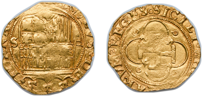 Spain Kingdom 1516 - 1556 S D 1 Escudo - Joanna and Carlos I Gold (.917) Sevilla...