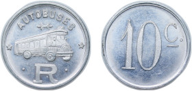 Spain Second Republic ND (1937-1939) 10 Centimos- Autobus (Barcelona) Aluminium 1.7g UNC TC 524309