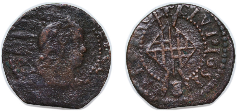 Spain Principality of Catalonia Spanish states 1651 Seiseno - Luis XIV Copper Ba...