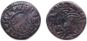 Spain Kingdom of Majorca Spanish states 1684 - 1688 Sou - Carlos II (Ibiza) Copper Barcelona Mint 1.7g VF KM 8