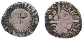 Spain Principality of Catalonia Spanish states 1614 ½ Croat - Felipe III (long cross) Silver (.931) Barcelona Mint 1.3g F Cal 530 KM 3