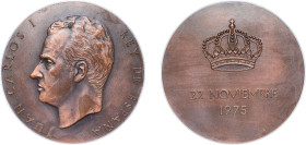 Spain Kingdom 1975 Medal - Juan Carlos I (22.11.1975) Bronze 156.2g UNC