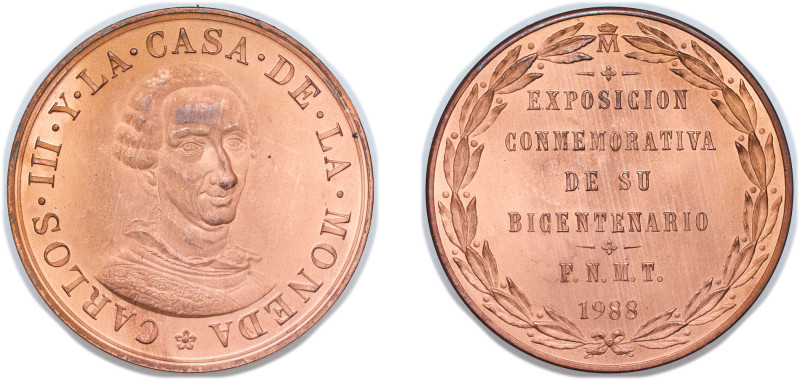 Spain Kingdom 1988 Medal - Juan Carlos I (EXPOSICIÓN CARLOS III Y LA CASA DE LA ...