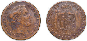 Spain Kingdom 1902 Medal - Alfonso XIII Copper 6.4g VF