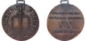 Spain Nationalist Government 1963 Medal - CAMPAMENTO NACIONAL DEL FRENTE DE JUVENTUDES 20th Anniversary Bronze 28.2g UNC