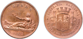 Spain Nationalist Government 1968 Restrike Coinage Medal - Centenary of the Provisional Government Copper 27.5g UNC