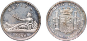 Spain Nationalist Government 1968 Restrike Coinage Medal - Centenary of the Provisional Government Silver 30.6g UNC