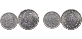 Spain Second Republic 1937 Peseta (Euzkadi, 2 Lots) Nickel XF