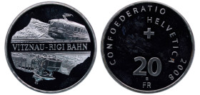 Switzerland Federal State 2008 B 20 Francs (Vitznau-Rigi Railway) Silver (.835) Bern Mint (50000) 20.1g PF HMZ 2 1221pp KM 128