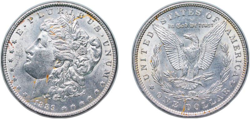 United States Federal republic 1889 1 Dollar "Morgan Dollar" Silver (.900) Phila...