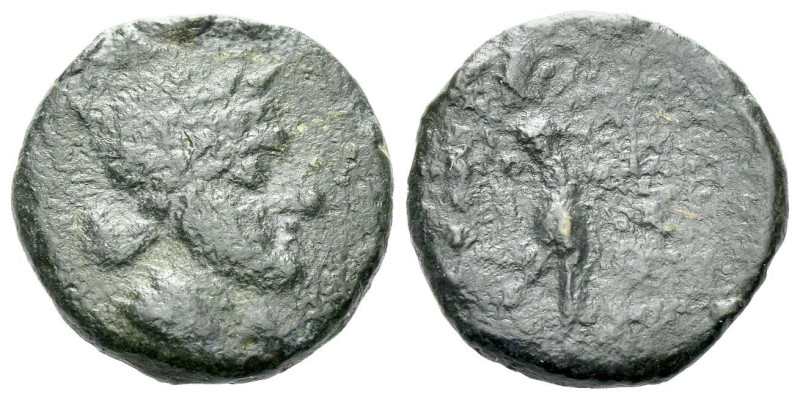 Apulia, Orra Quincunx circa 210-150, Æ 17.00 mm., 4.30 g.
Draped bust of Venus ...