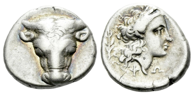 Phocis, Phokian League Triobol circa 357-354, AR 14.00 mm., 2.82 g.
Frontal bul...