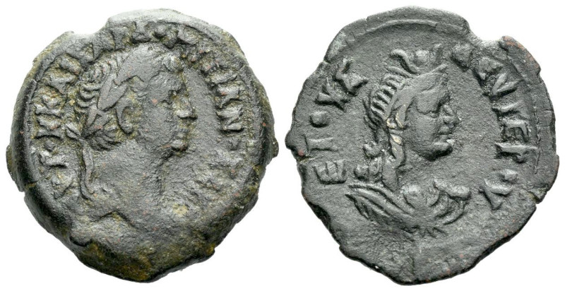 Egypt, Alexandria Domitian, 81-96 Diobol circa 82-83 (year 2), Æ 24.40 mm., 8.14...