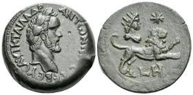 Egypt, Alexandria Antoninus Pius, 138-161 Drachm circa 144-145 (year 8) - Astrological type: Sun in Leo. Amongst the finest specimens known.