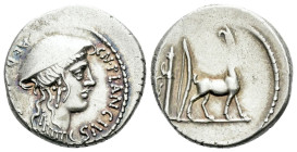 Cn. Plancius Denarius circa 55