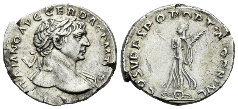 Trajan, 98-117 Denarius Rome circa 108-109, AR 18.00 mm., 2.98 g.
Laureate bust...