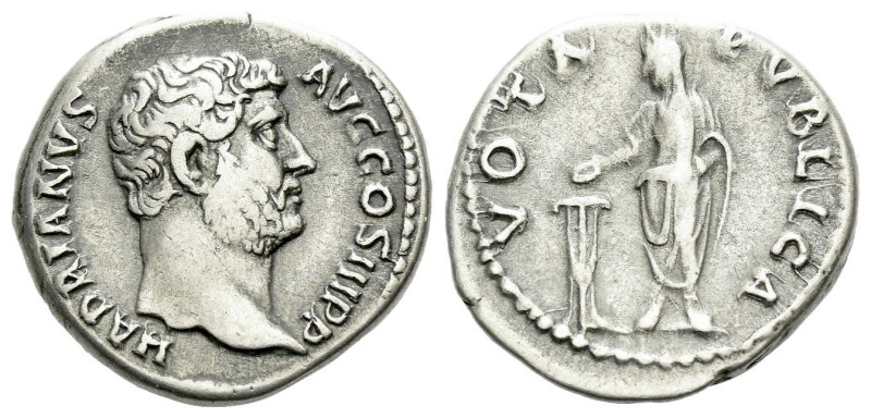 Hadrian, 117-138 Denarius Rome circa 130-138, AR 17.00 mm., 3.28 g.
Bare head r...