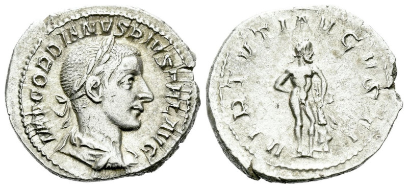 Gordian III, 238-244 Denarius Rome 241-243, AR 21.00 mm., 2.93 g.
Laureate, dra...