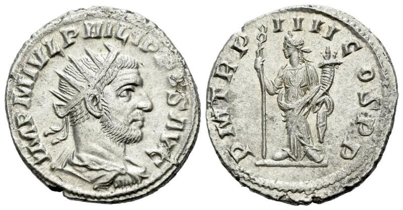 Philip I, 244-249 Antoninianus Rome 247, AR 21.00 mm., 3.95 g.
Radiate, draped ...