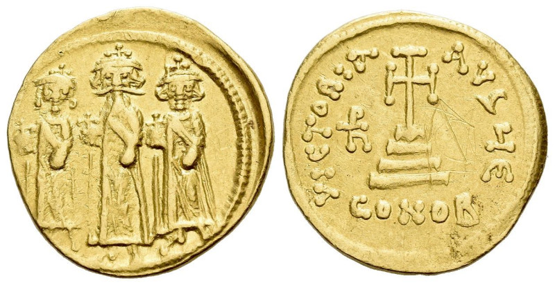 Heraclius, with Heraclius Constantine and Heraclonas, 610-641 Solidus Constantin...