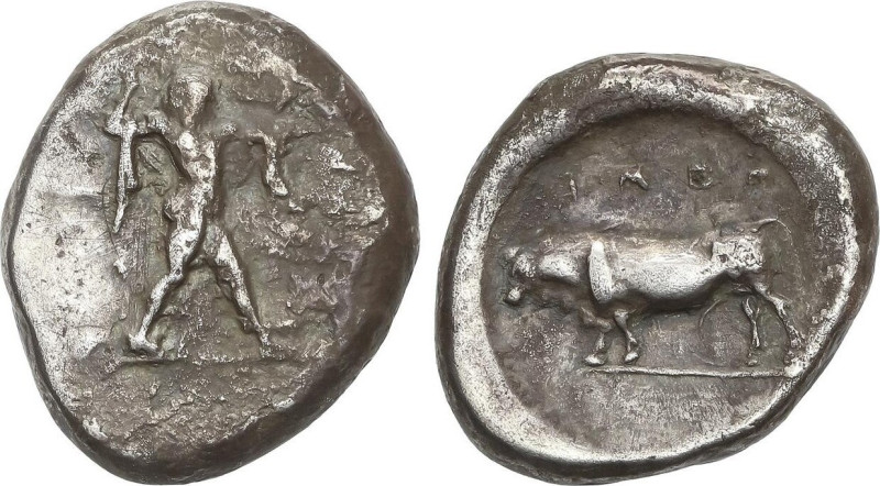 GREEK COINS
Estátera. 470-445 a.C. POSEIDONIA. LUCANIA. Anv.: Poseidón avanzand...
