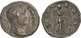 ROMAN COINS: ROMAN EMPIRE
Denario. 134-138 d.C. ADRIANO. Anv.: HADRIANVS AVG. COS. III P. P. Busto laureado a derecha. Rev.: VICTORIA AVG. Victoria e...
