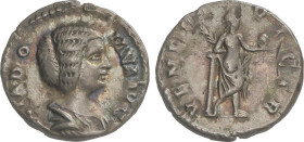 ROMAN COINS: ROMAN EMPIRE
Denario. 193-197 d.C. JULIA DOMNA. Anv.: IVLIA DOMNA AVG. Busto drapeado. Rev.: VENERI VICTR. Venus en pie con palma y manz...