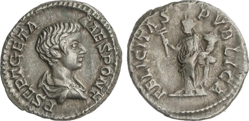 ROMAN COINS: ROMAN EMPIRE
Denario. 199-202 d.C. GETA. Anv.: P. SEPT. GETA. CAES...