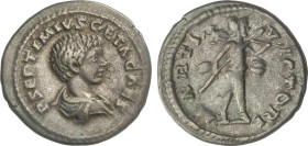 ROMAN COINS: ROMAN EMPIRE
Denario. 198-209 d.C. GETA. Anv.: P SEPTIMIVS GETA CAES. Busto desnudo a derecha. Rev.: MARTI VICTORI. Marte a derecha con ...