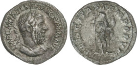ROMAN COINS: ROMAN EMPIRE
Denario. 217-218 d.C. MACRINO. Anv.: IMP. C. M. OPEL. SEV. MACRINVS AVG. Busto laureado a derecha. Rev.: FELICITAS TEMPORVM...