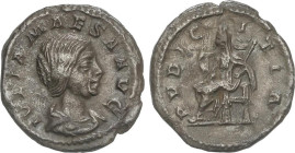 ROMAN COINS: ROMAN EMPIRE
Denario. 223 d.C. JULIA MAESA. Anv.: VLIA MAESA AVG. Busto a derecha. Rev.: PVDICITIA. Pudicitia sentada a izquierda. 2,67 ...