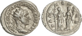 ROMAN COINS: ROMAN EMPIRE
Antoniniano. 249-251 d.C. TRAJANO DECIO. Anv.: IMP. C. M. Q. TRAIANVS DECIVS AVG. Busto radiado a derecha. Rev.: PANNONIAE....