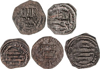 ISLAMIC WORLD: IDRISIDS
Lote 5 monedas Felús. IDRIS II. AE. ESCASAS. A-422, 432. MBC- a MBC.