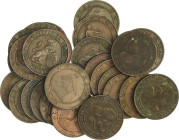 PESETA SYSTEM: PROVISIONAL GOVERNMENT AND I REPUBLIC
Lote 35 monedas 1 Céntimo. 1870. BARCELONA. A EXAMINAR. MBC a EBC.